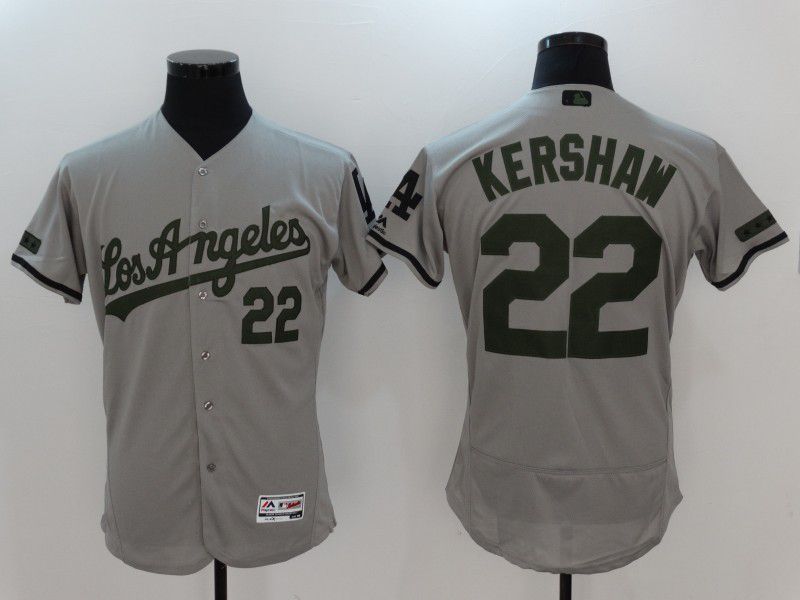 2017 MLB Los Angeles Dodgers #22 Kershaw Grey Elite Commemorative Edition Jerseys->los angeles dodgers->MLB Jersey